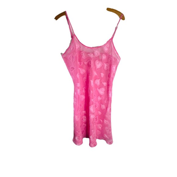 Victoria’s Secret The Lacie Pink Heart Lace Valentine's Day Slip Dress SZ M Y2K - Picture 2 of 7
